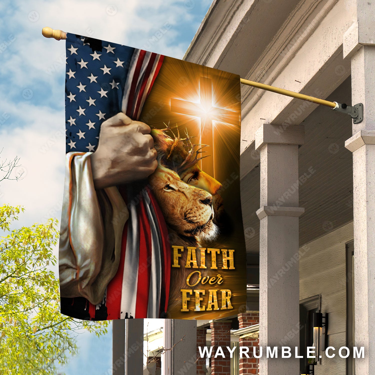 Lion king, Jesus drawing, Beautiful cross, US flag, Faith over fear - Jesus Flag