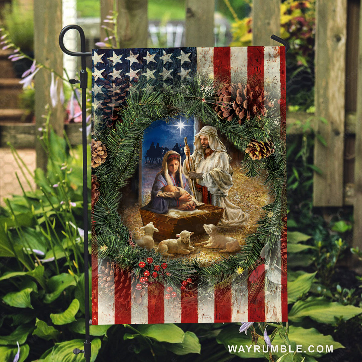 Stunning night, Jesus was born, Amazing lamb, Maria painting - Jesus Flag