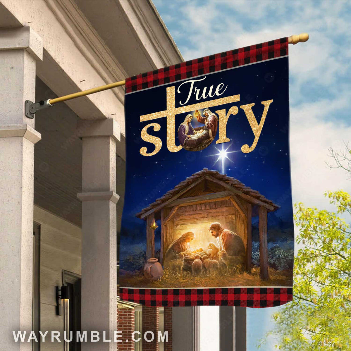 Magic night, Jesus was born, Christmas painting, True story - Jesus Flag