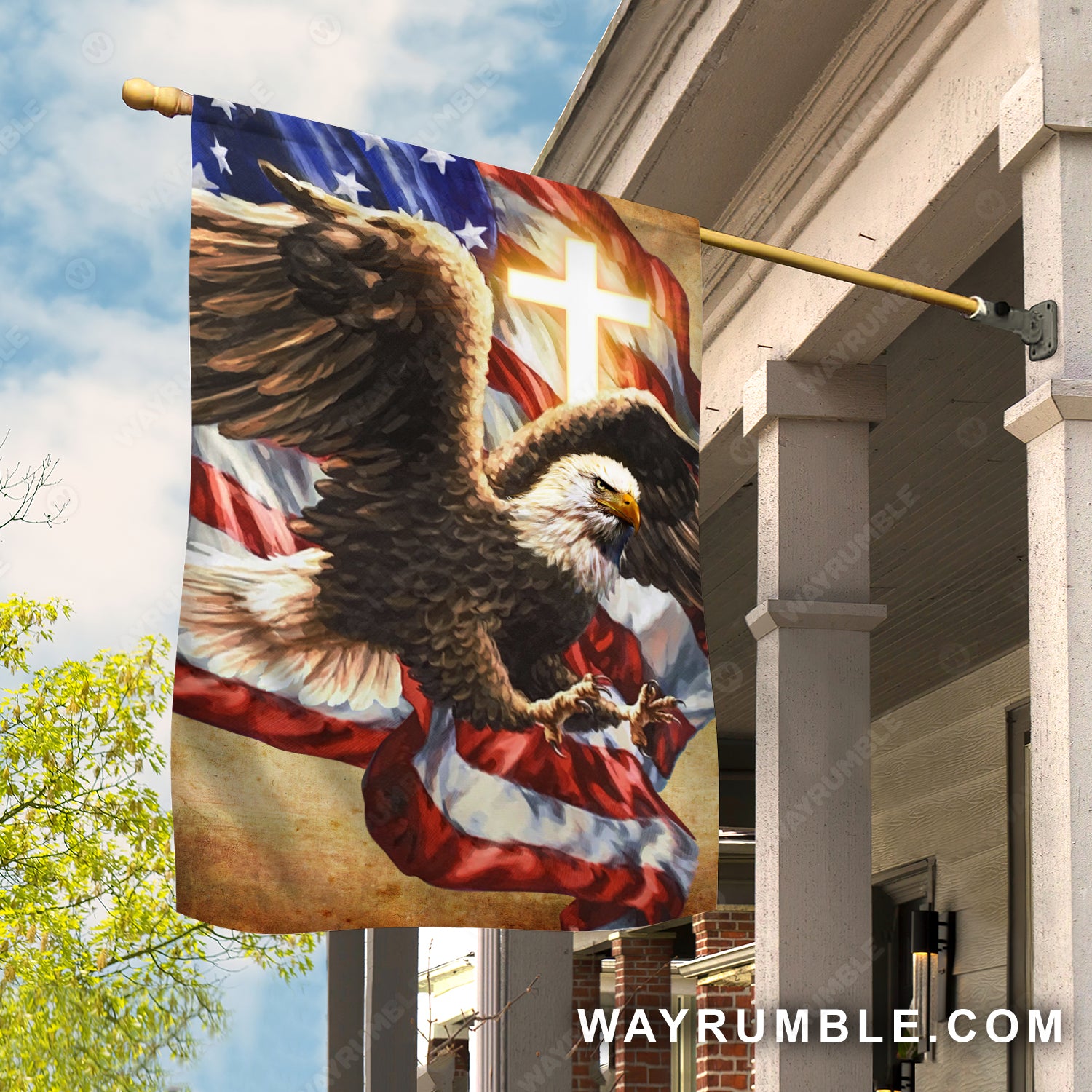 Big eagle, Amazing cross, US flag, Eagle drawing - Jesus Flag