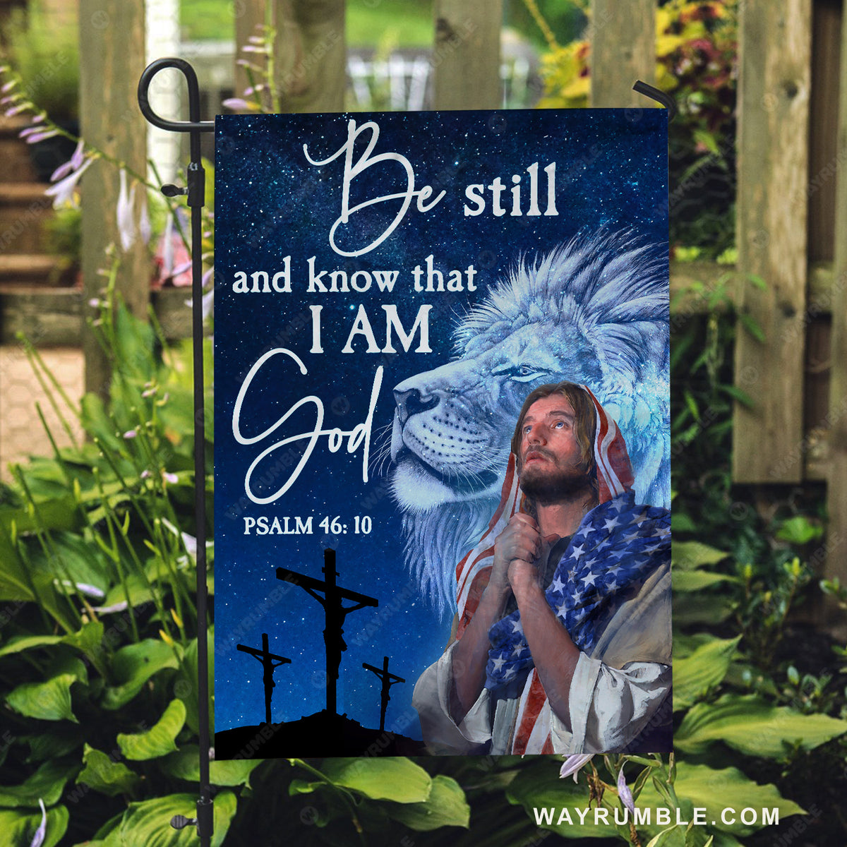 Blue lion painting, Pray for healing, The life of Jesus, Be still and know  that I am God - Jesus Flag