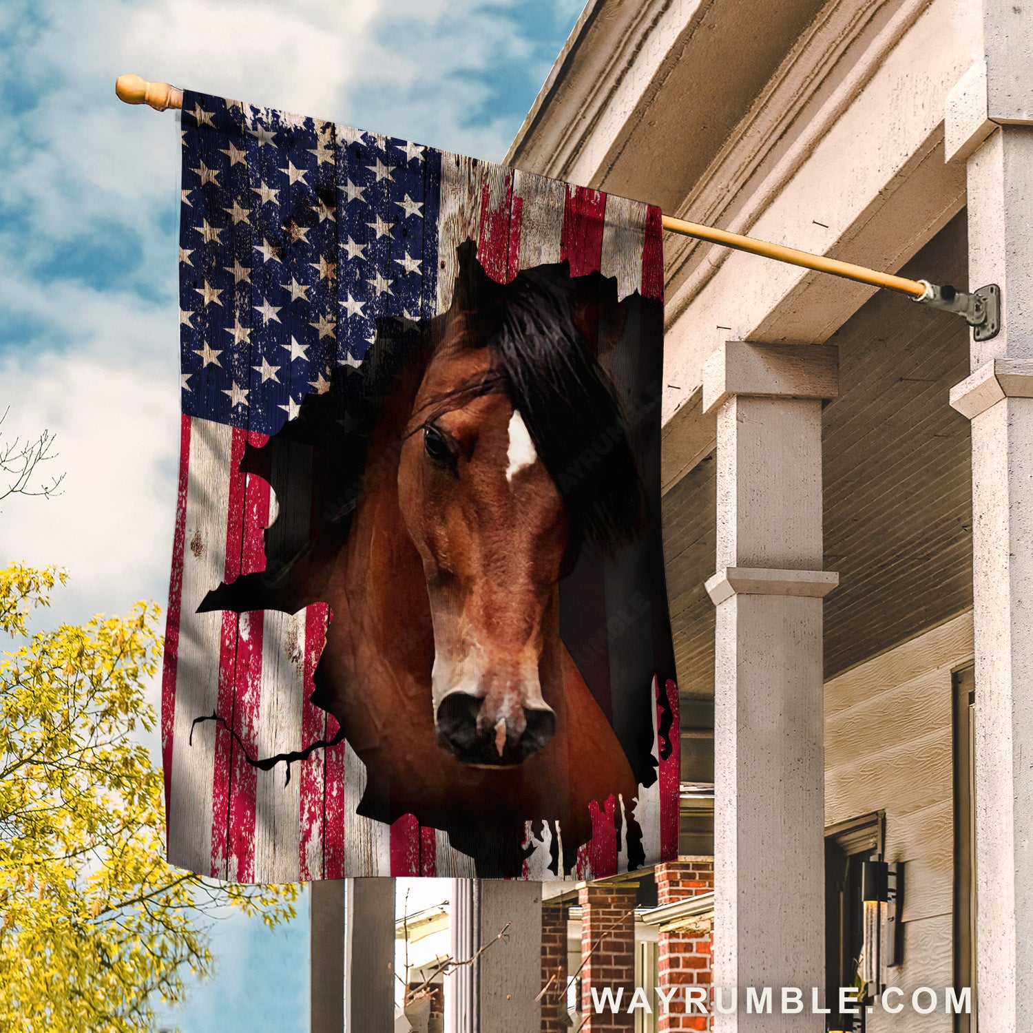 Stunning horse artwork, Beautiful US flag - Jesus Flag