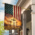 Three wooden crosses, Heaven light, Daisy flowers, USA flag - Jesus Flag