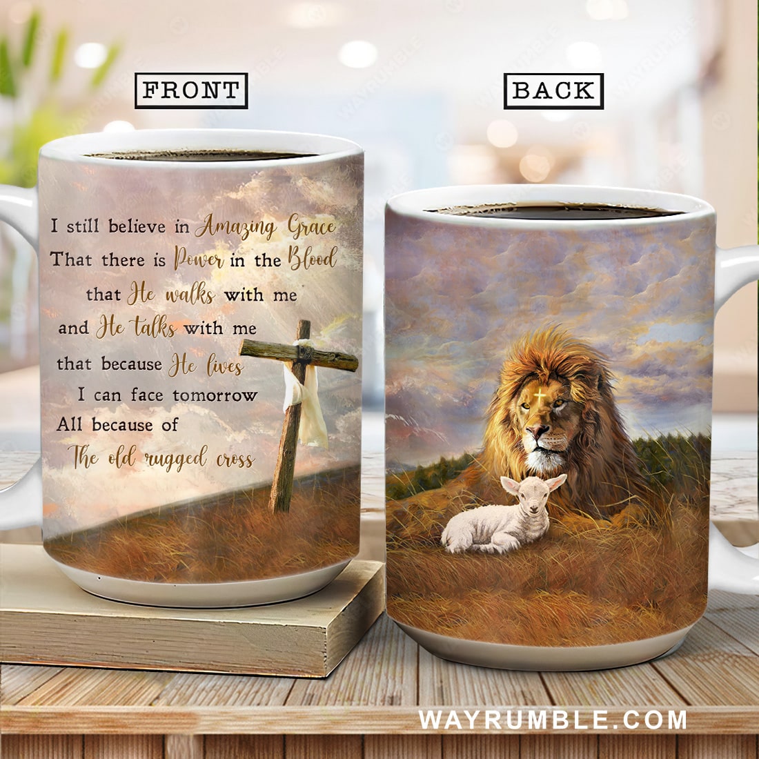 Lion king, Dark cloud, Meadow land, Lamb drawing, I still believe in amazing grace - Jesus AOP Mug
