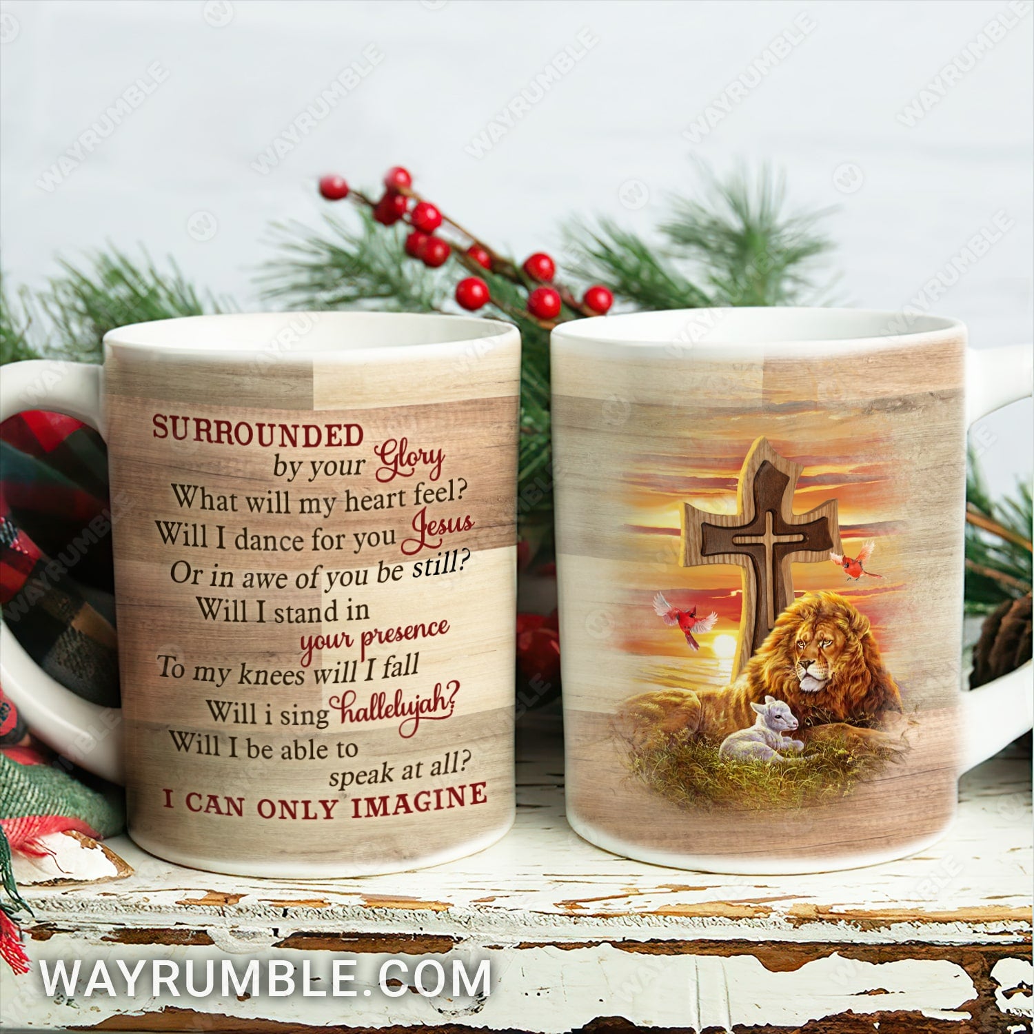 Lion of Judah, Lamb of God, Sunset scenery, I can only imagine - Jesus AOP Mug 