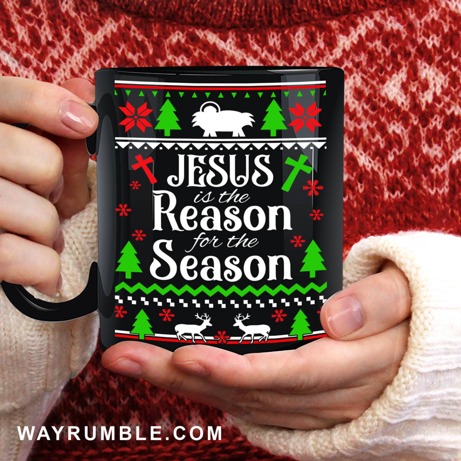 Christmas theme, Jesus is the reason for the season - Jesus Black Mug