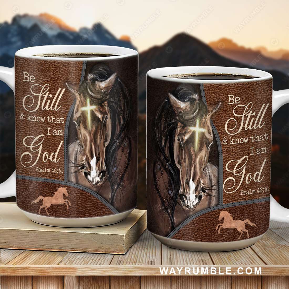 Horse drawing, The amazing horse, Be still and know that I am God - Jesus AOP Mug