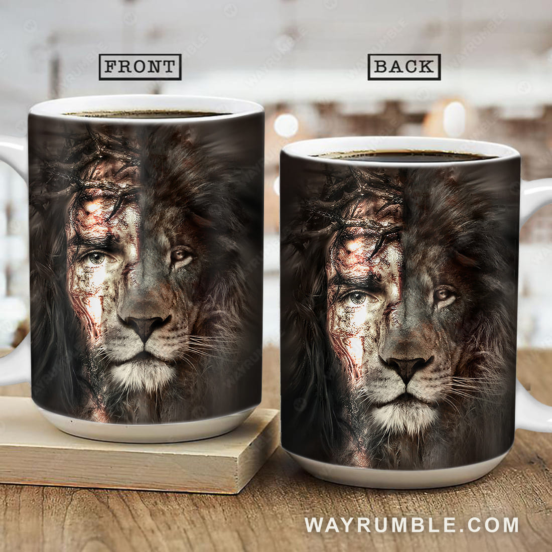 Jesus painting, The lion of Judah, The perfect combination - Jesus AOP Mug