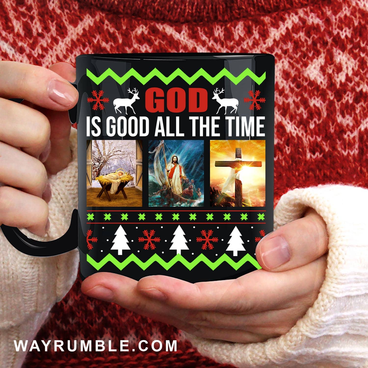 Jesus painting, The life of Jesus, God is good all the time - Jesus Black Mug