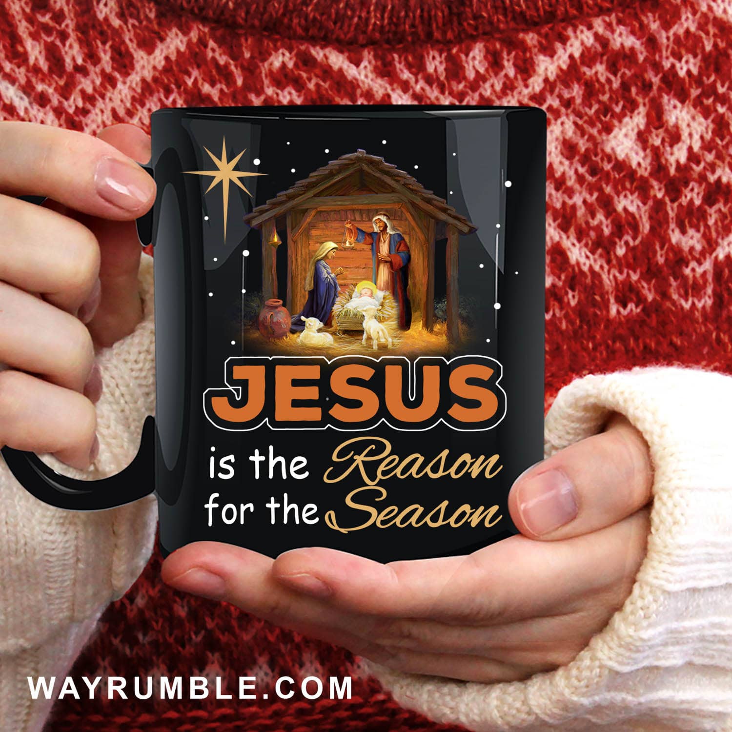 The birth of Jesus, Jesus is the reason for the season - Jesus Black Mug