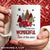 Red ladybug car, Checkered pattern, Christmas gift, It's the most wonderful time of the year - Jesus White Mug