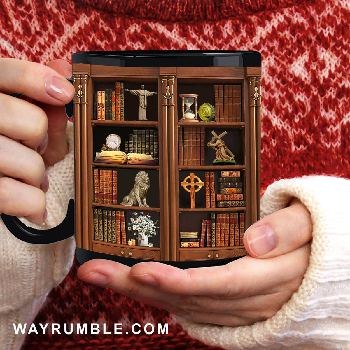 Bookshelf, The bible - Jesus Black Mug