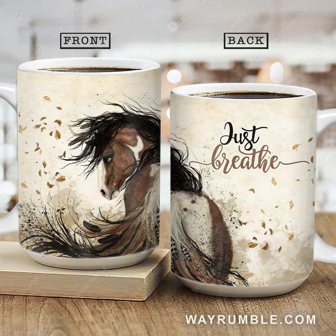 Horse painting, The amazing horse, Just breath - Jesus AOP Mug