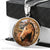 Watercolor horse, Circle mirror, Autumn forest, Wooden house - Jesus Circle Necklace