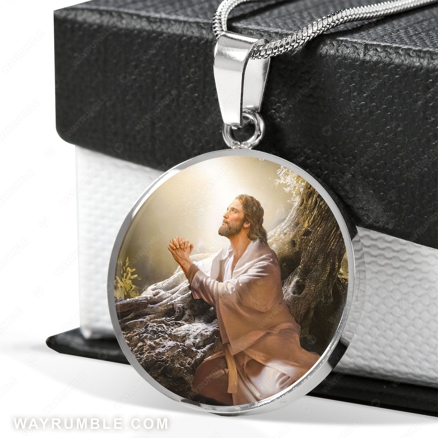 Jesus drawing, Prayer for healing, Beautiful forest - Jesus Circle Necklace