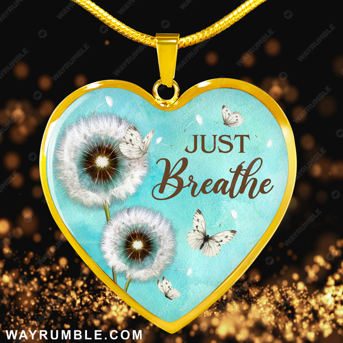 Dandelion, Just breath - Jesus Heart Necklace