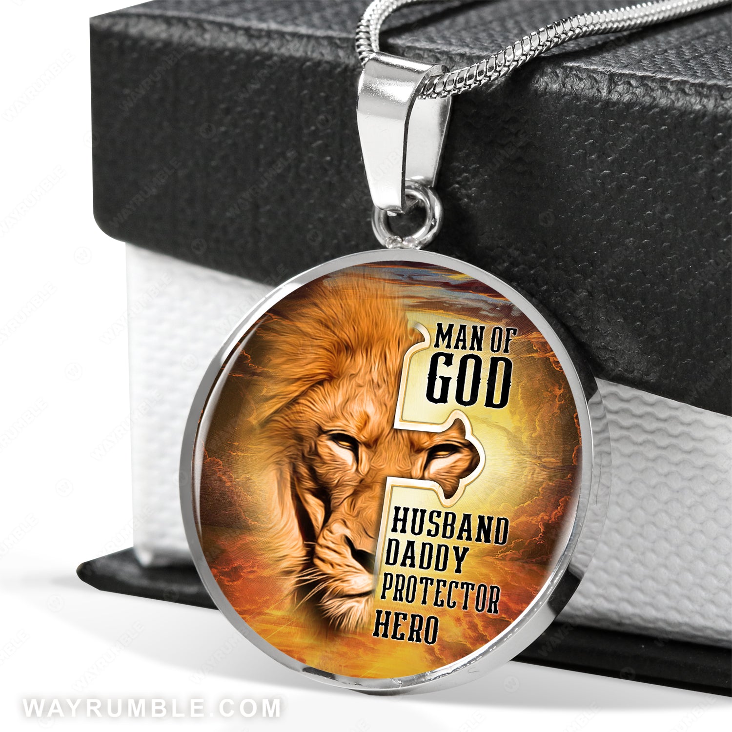 Lion of Judah, Man of God - Jesus Circle Necklace