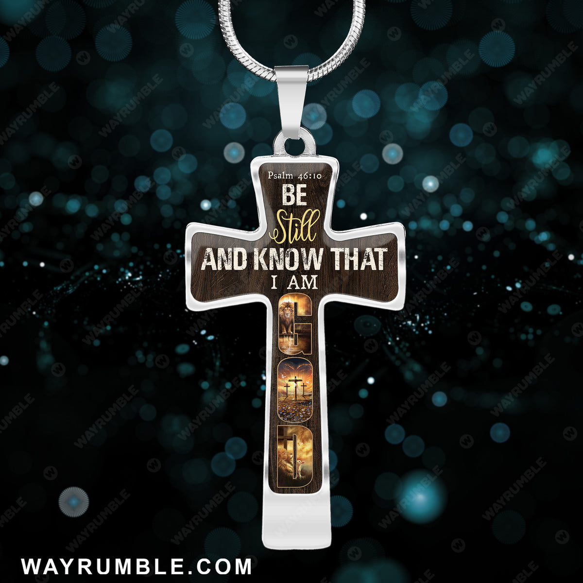 Be still and know that I am God - Jesus Cross Necklace