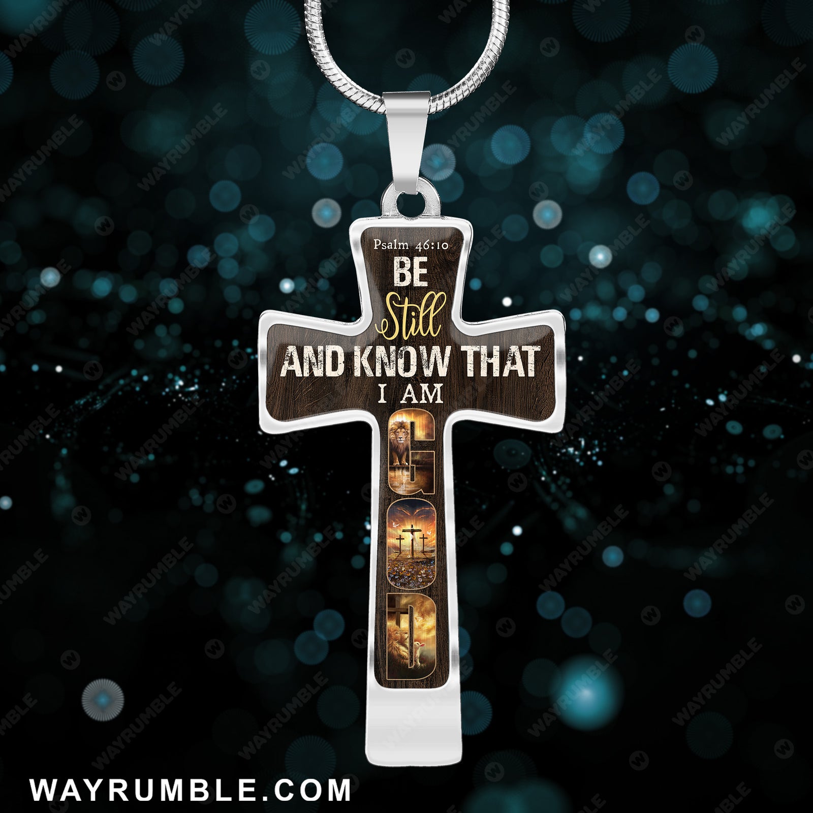 Be still and know that I am God - Jesus Cross Necklace