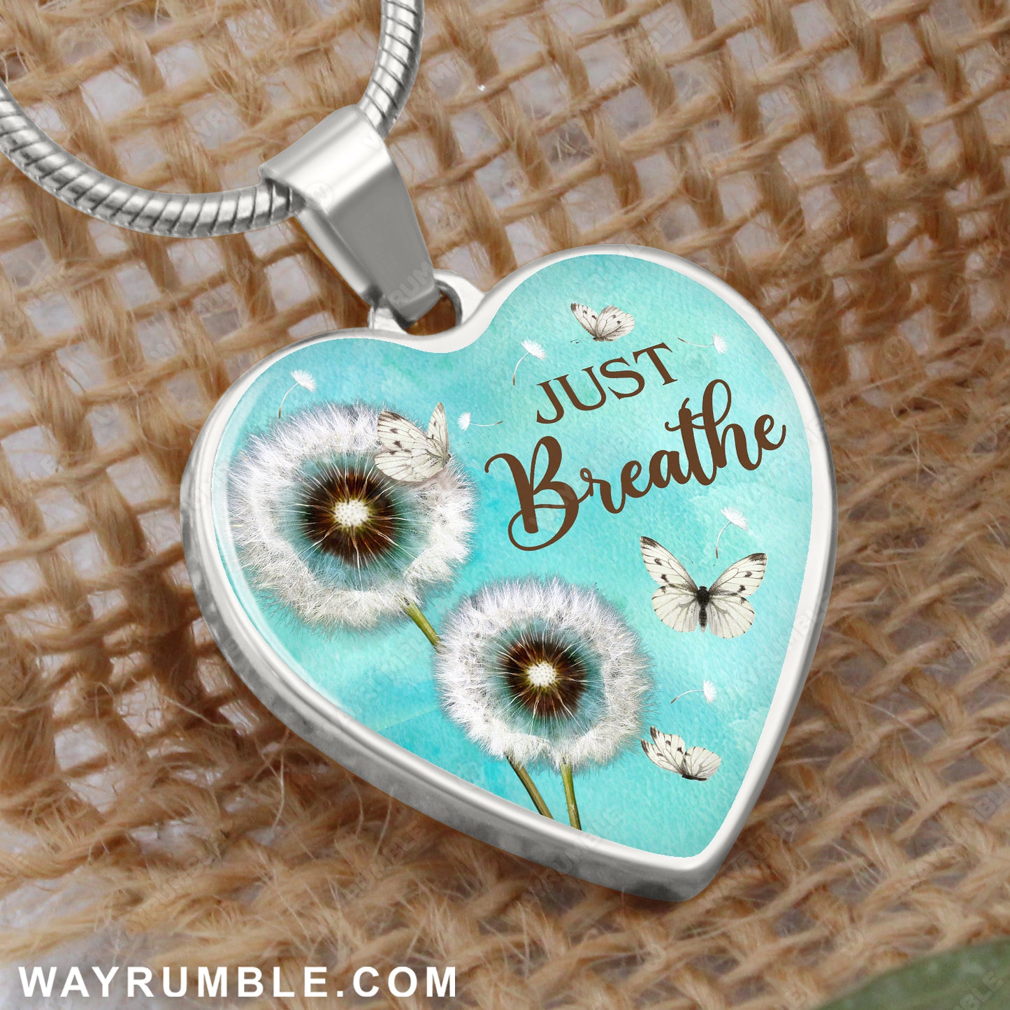Dandelion, Just breath - Jesus Heart Necklace
