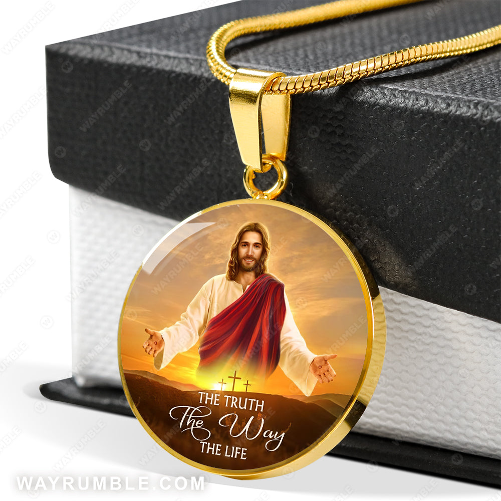Jesus circle outlet pendant