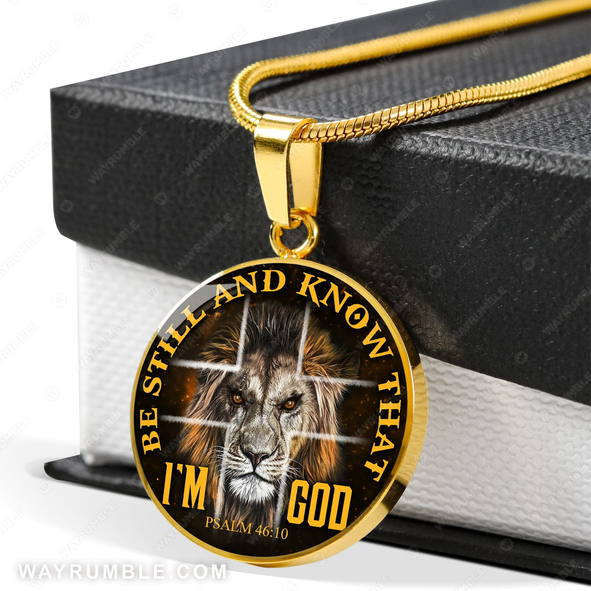 Lion of Judah, Be still and know that I am God - Jesus Circle Necklace