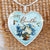 Watercolor flower, Hummingbird painting, Blue background, Just breathe - Jesus Heart Necklace