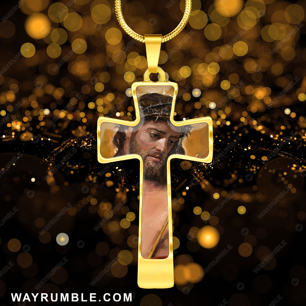 Jesus painting, Watercolor drawing The real face of Jesus - Jesus Cross Necklace