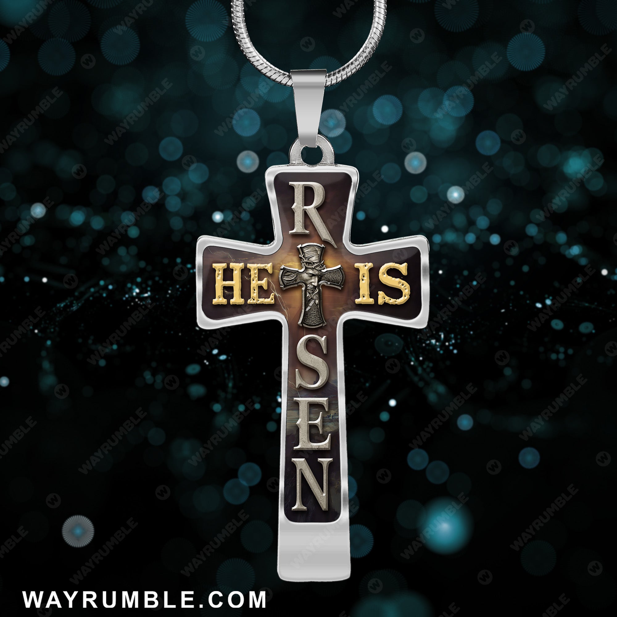 Unique cross, Jesus symbol, He is risen - Jesus Cross Necklace
