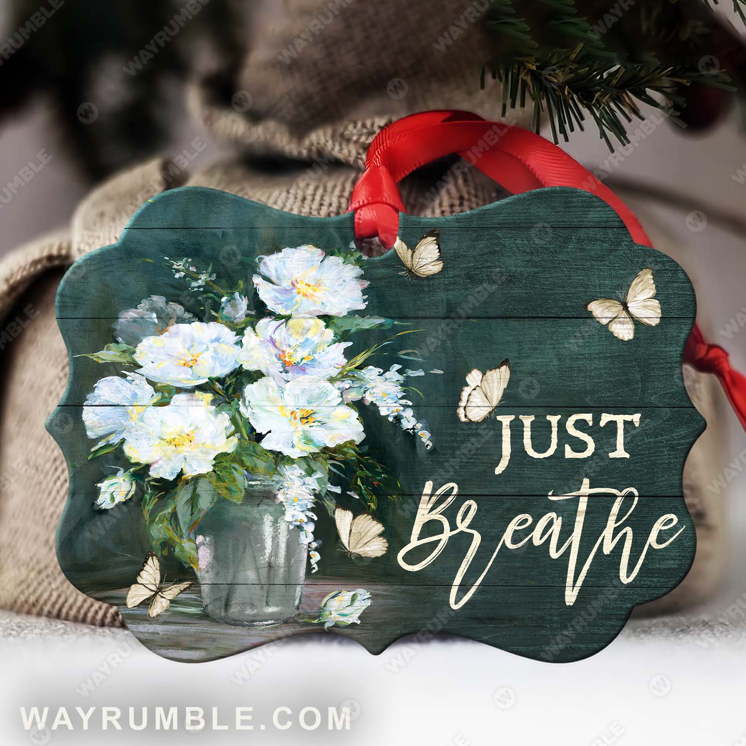 Flower vase, Still life art, Just breath - Jesus Aluminum Ornament