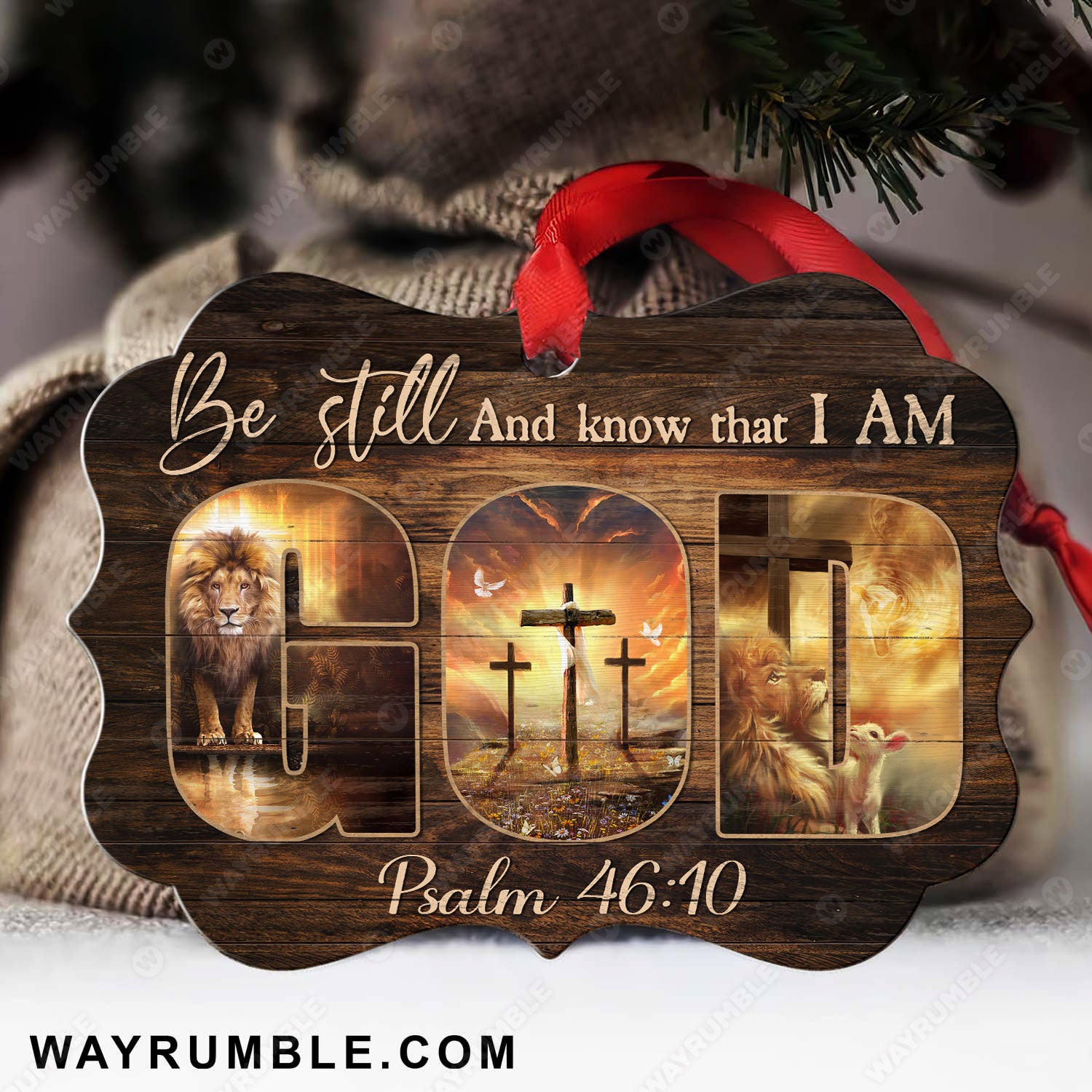 Lion of Judah, The amazing spirit, Be still and know that I am God - Jesus Aluminum Ornament
