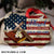 Jesus - US flag - Blessed is the nation whose God is the Lord - Aluminum Ornament