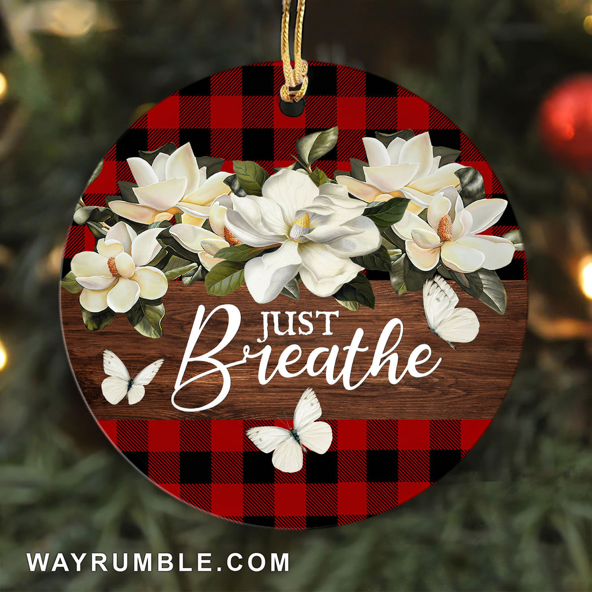 Jesus - Jasmine Flower - Just Breath - Circle Ceramic Ornament