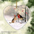 German Shepherd, Winter park, On a date - Christmas Ceramic Heart Ornament