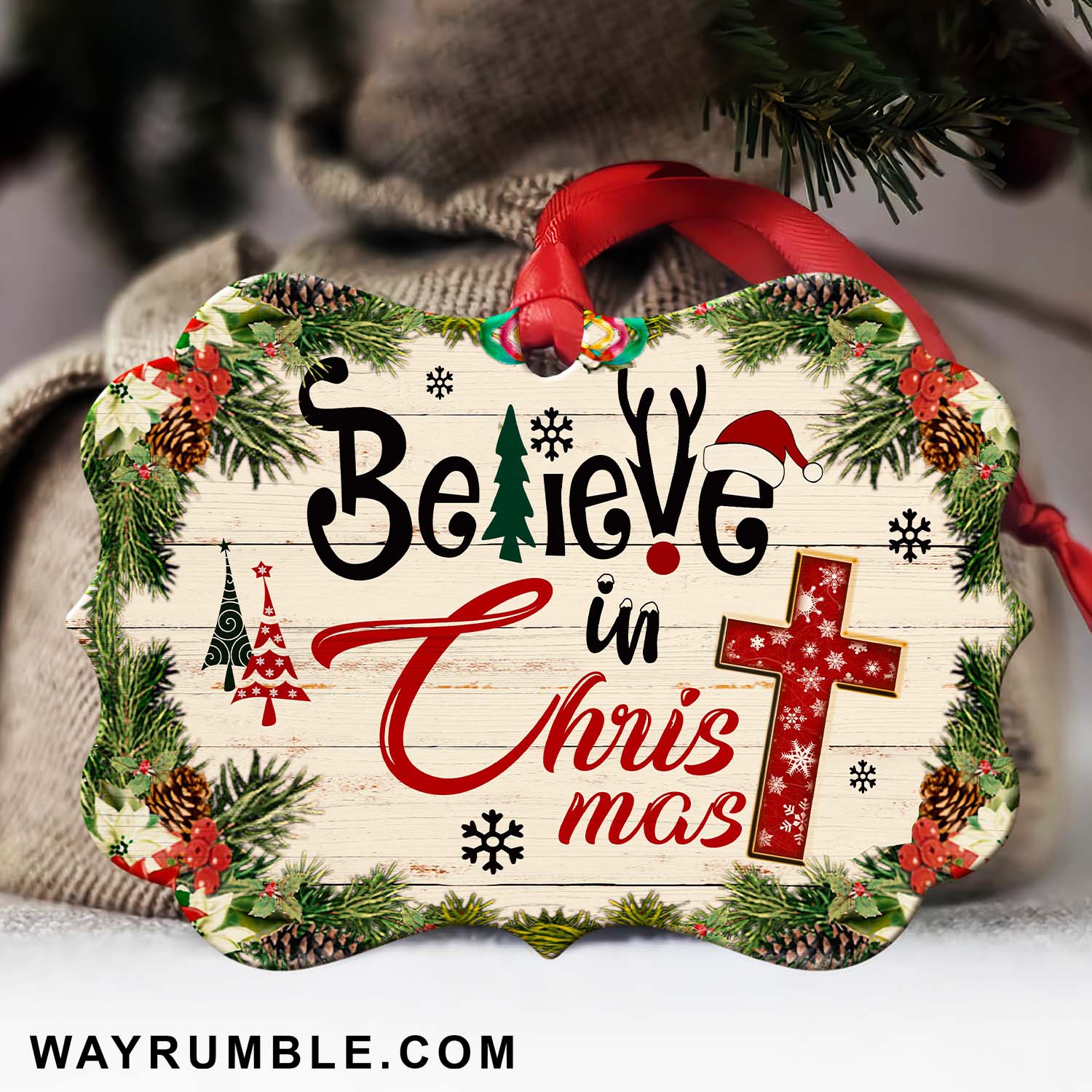 Believe in Christmas - Jesus Aluminum Ornament