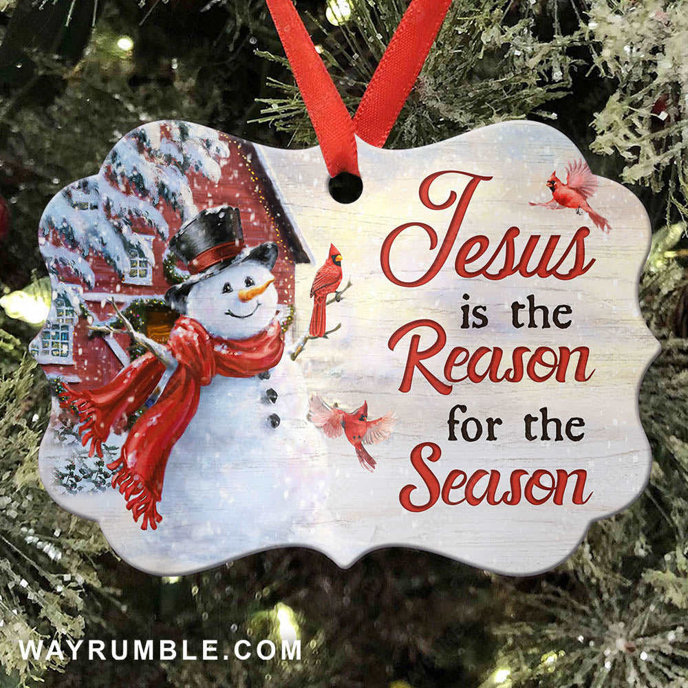 Snowman, Winter garden, Jesus is the reason for the season - Jesus Aluminum Ornament