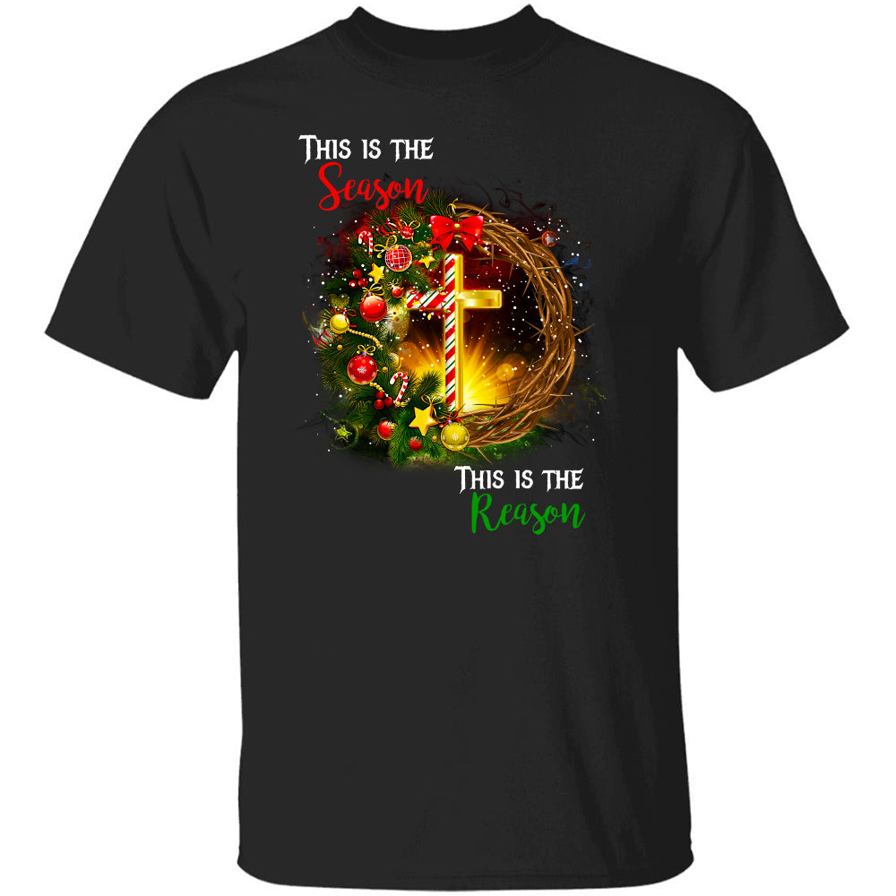 Christmas Wreath, This is the season This is the reason - Jesus, Christmas Apparel