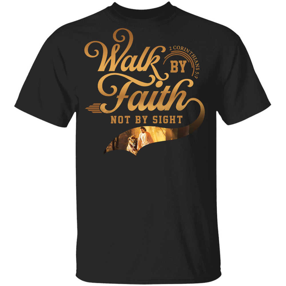 Walking with Jesus, Lion of Judah, Walk by faith, Not by sight - Jesus Black Apparel