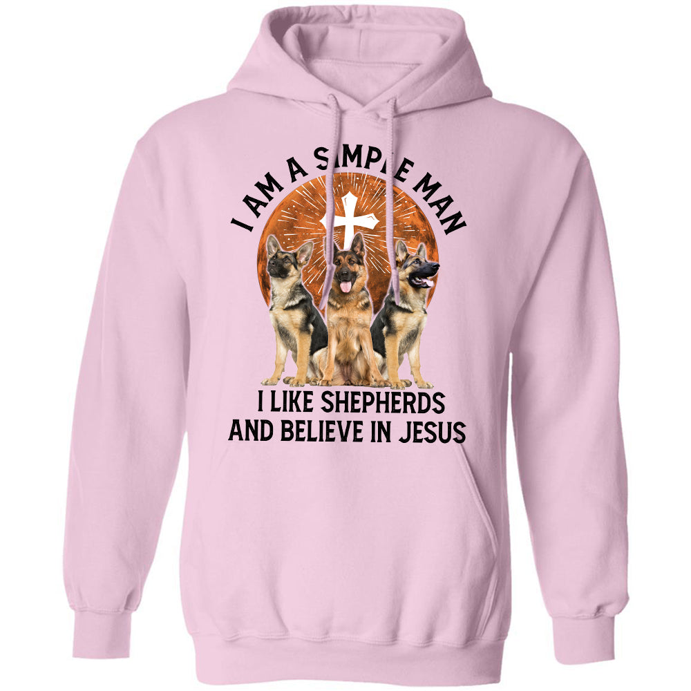 German Shepherd, I&#39;m a simple man, I like Shepherds &amp; believe in Jesus - Jesus, Dog Apparel