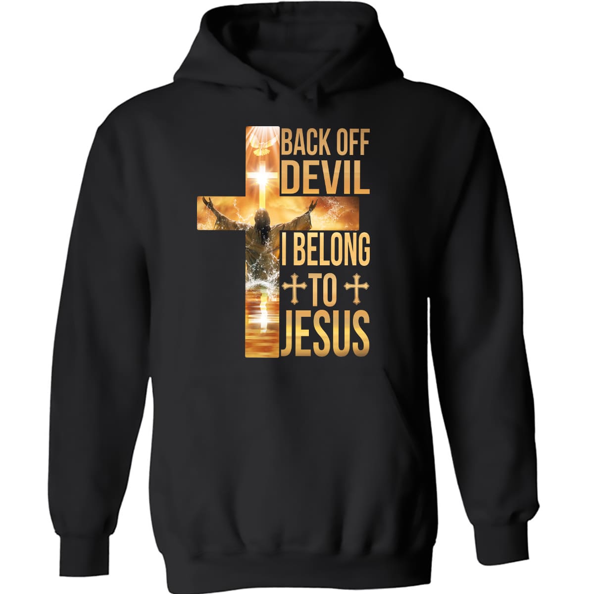 Jesus rises from under the ocean, Cross light, Back off Devil, I belong to Jesus - Jesus Black Apparel