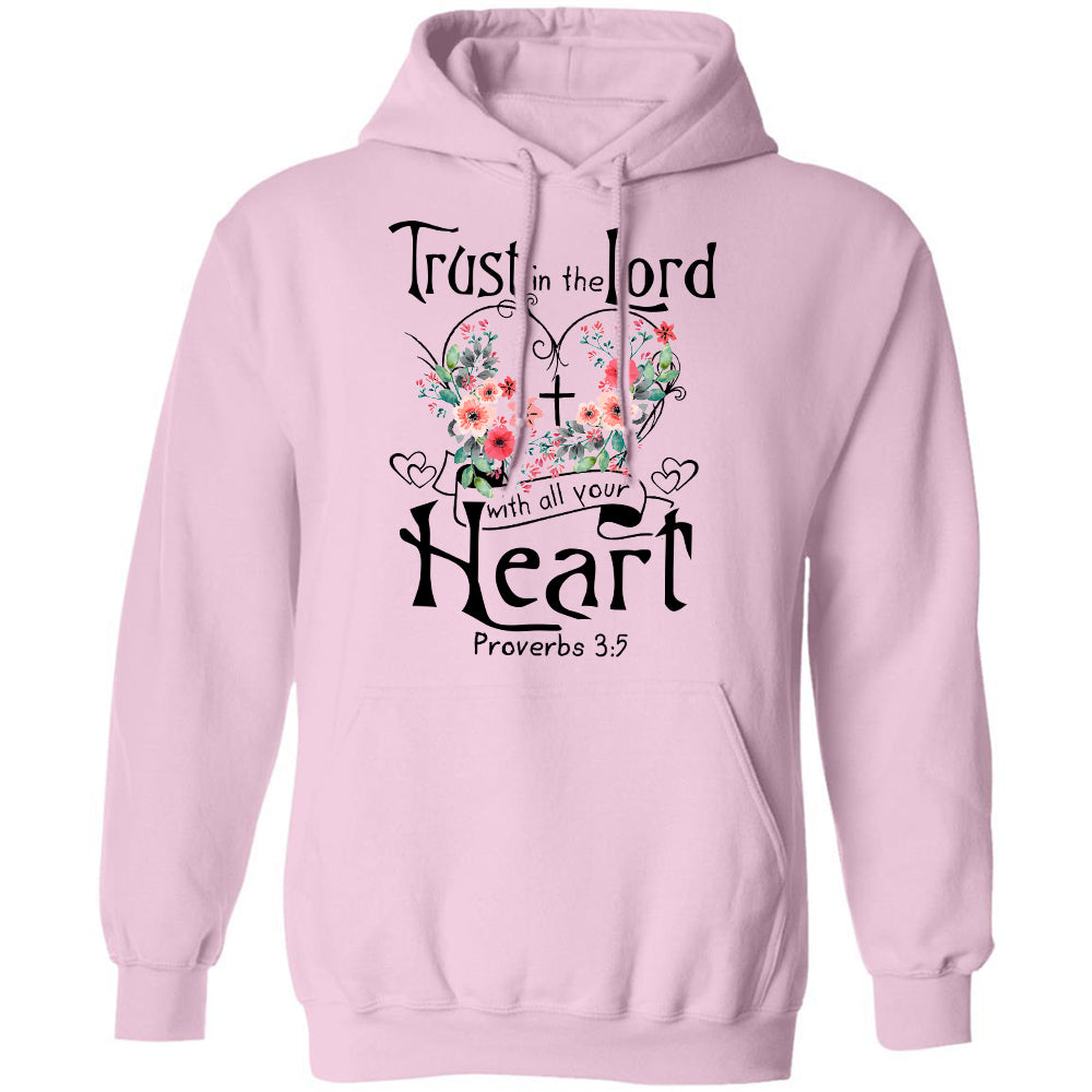 Flower heart, Cross symbol, Trust in the Lord with all your heart - Jesus Apparel