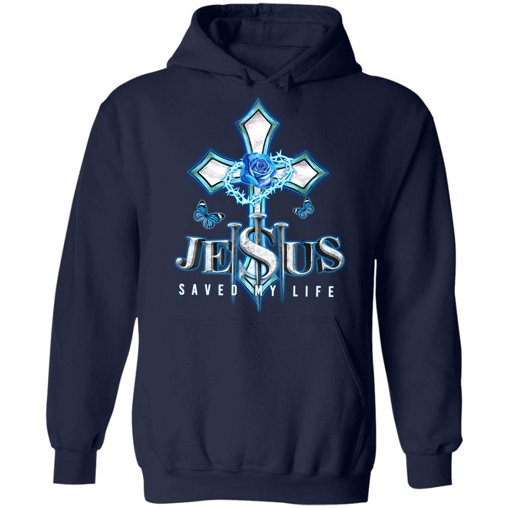 Jesus save my live, The three nails, Blue cross, Crown of thorn - Jesus Black Apparel