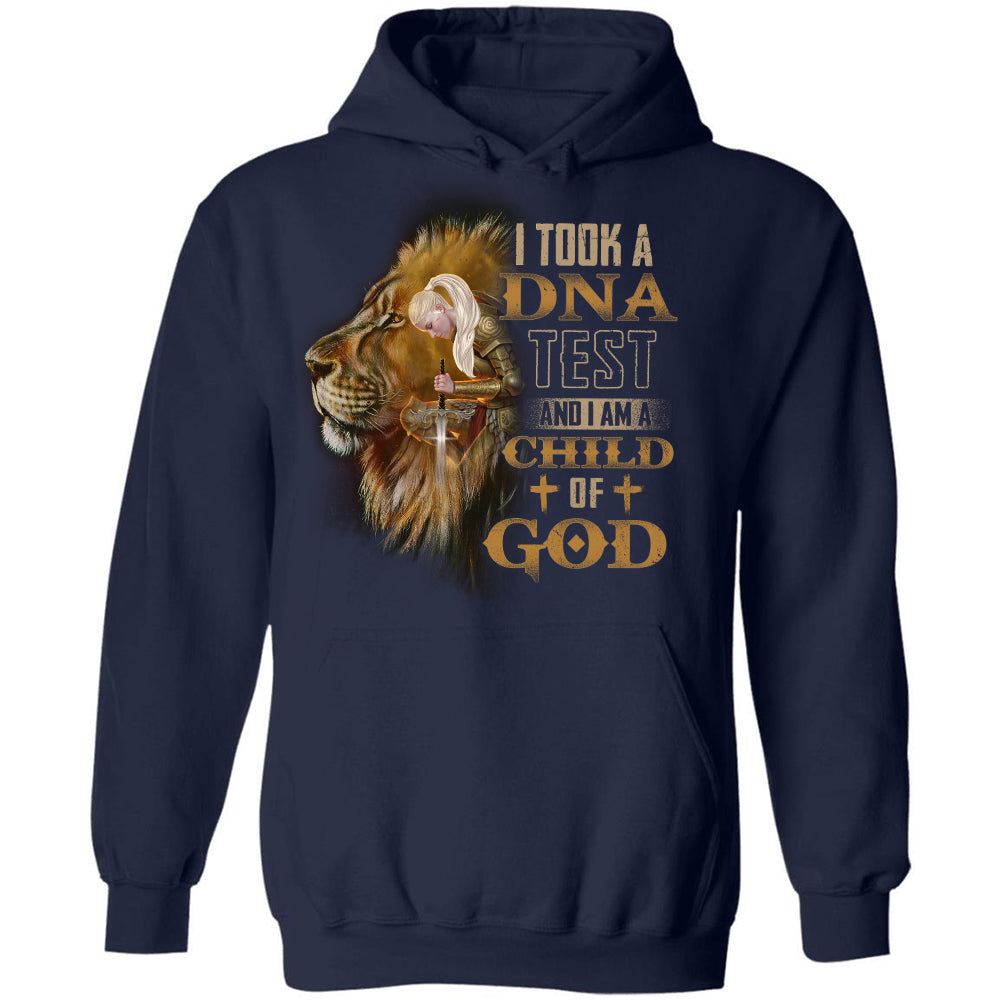 Female knight, Lion of Judah, I am a child of God - Jesus Black Apparel