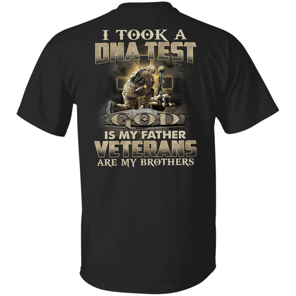 Jesus, awesome warrior, God is my father &amp; Veterans are my brothers Back-printed Apparel