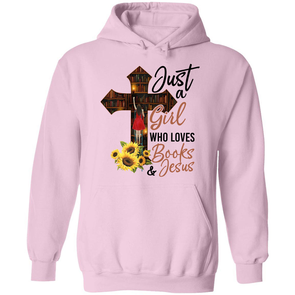 In the library, Beautiful girl, Just a girl who loves books and Jesus - Jesus White Apparel