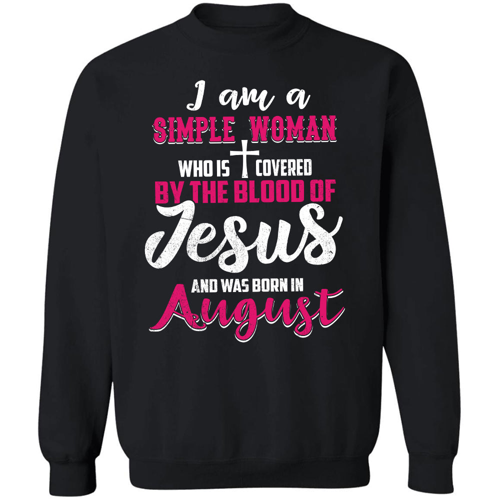 August Simple Woman - I&#39;m covered by the blood of Jesus - Jesus Apparel