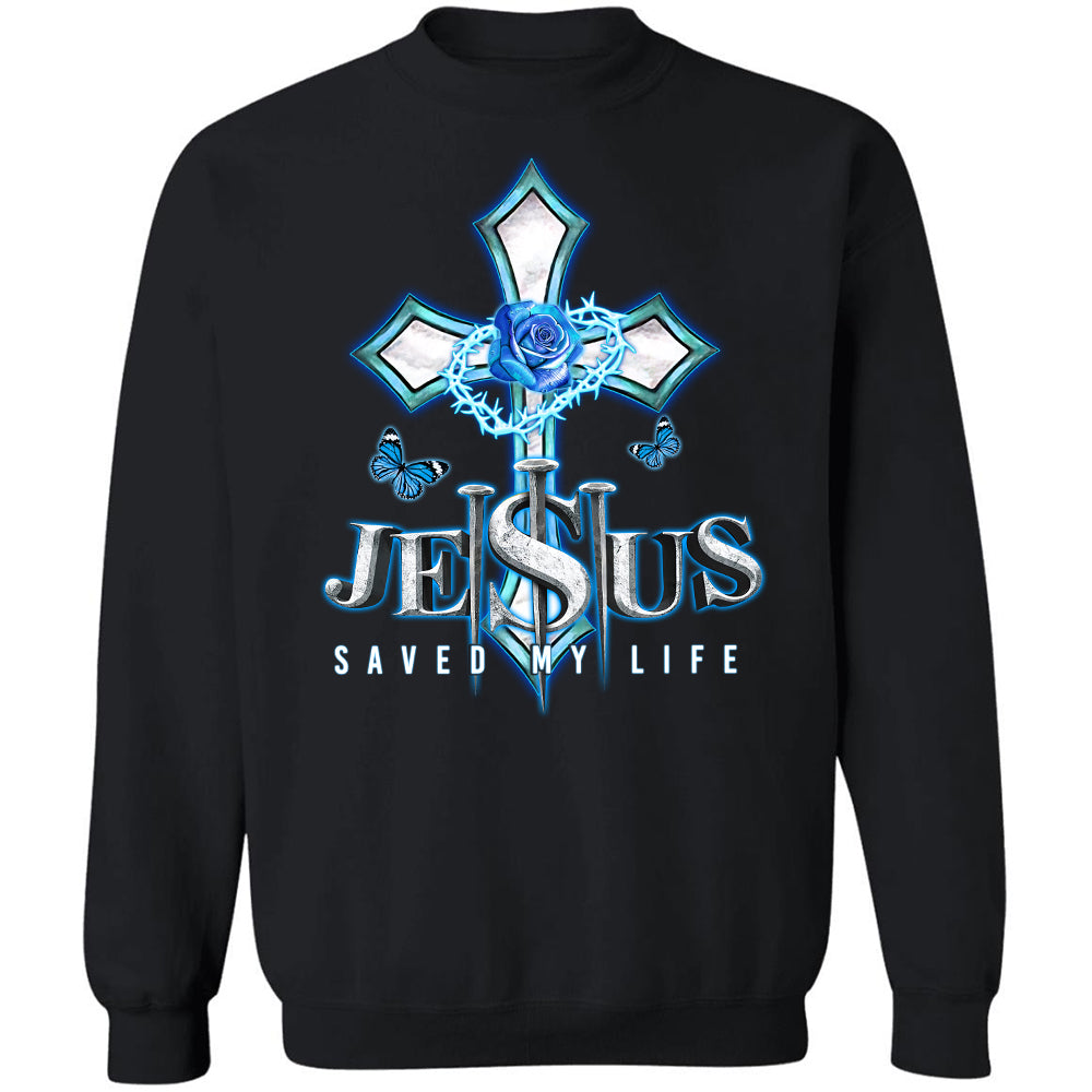 Jesus save my live, The three nails, Blue cross, Crown of thorn - Jesus Black Apparel
