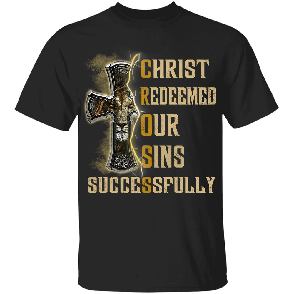 Beautiful cross, Lion painting, Christ redeemed our sins successfully - Jesus Apparel