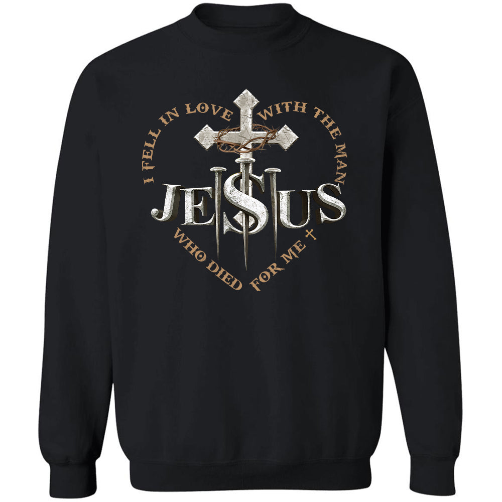 The iron cross, Crown of thorn, Heart shape, Jesus and three nails, I fall in love with the man who die for me - Jesus Black Apparel