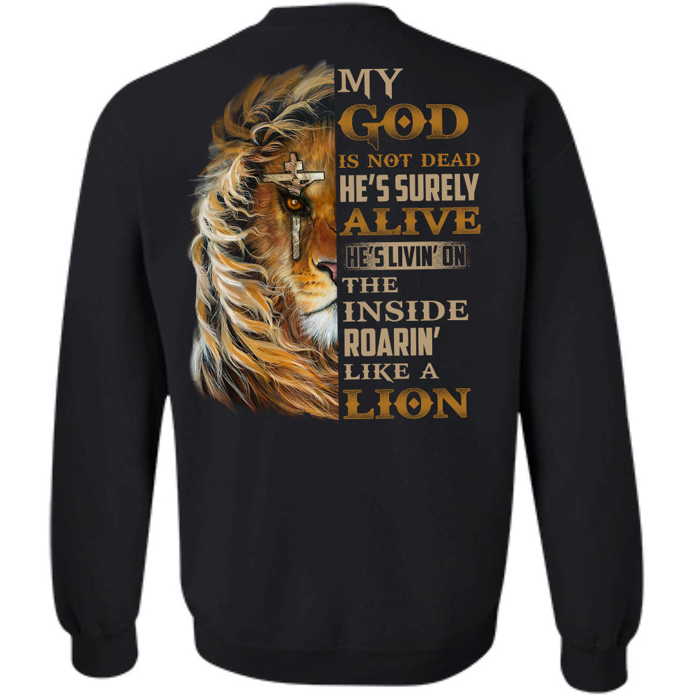 Lion of Judah, My God is not dead - Jesus Back-printed Black Apparel